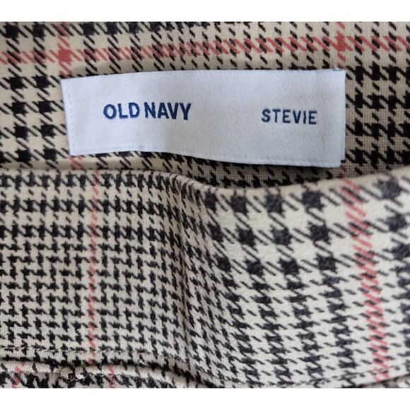 Old Navy Brown Red Stevie Printed Ponte-Knit Pants Hounds Tooth Pattern Sz M - Picture 4 of 8